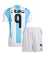 Argentina Julian Alvarez #9 Hjemmedraktsett Barn Copa America 2024 Korte ermer (+ bukser)